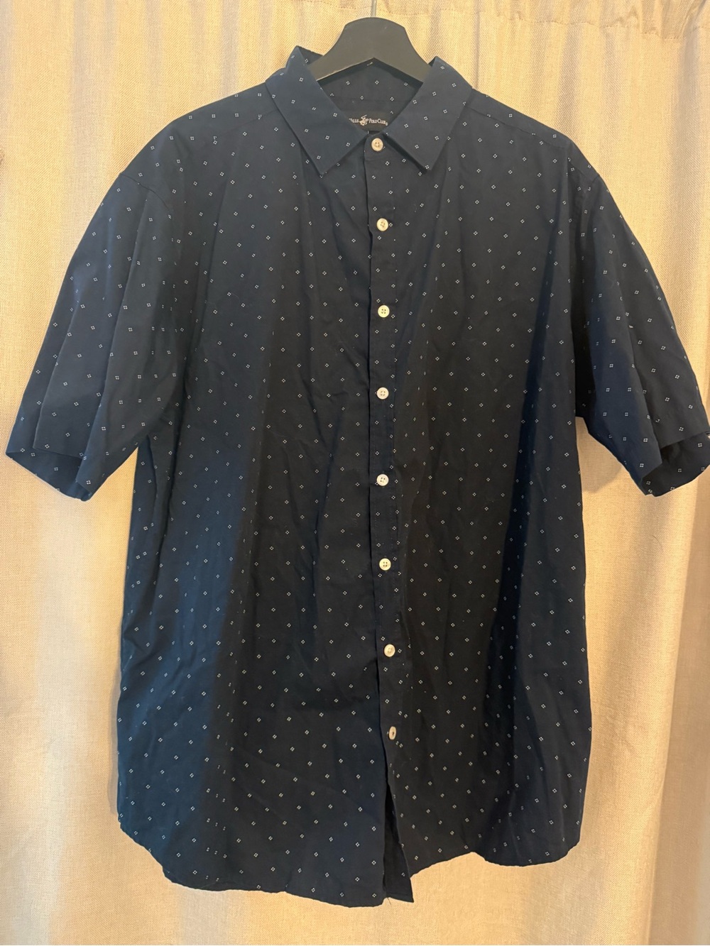 Beverly Hills Polo Club Men’s Short Sleeve Button-Up Shirt Navy Print 2XLB Big